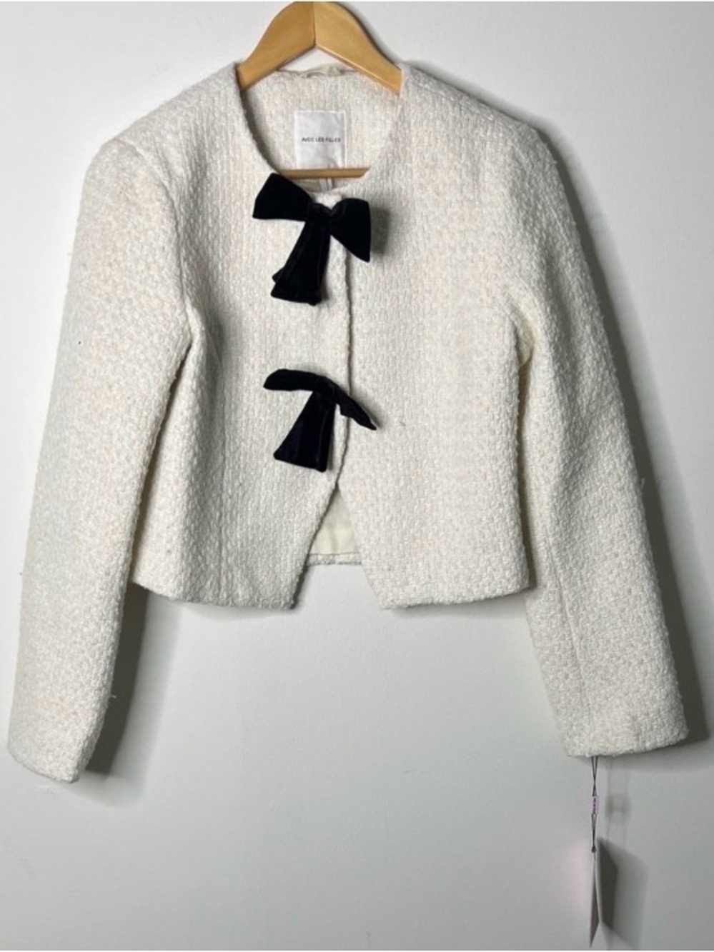 Avec Les Filles velvet Bow Tweed Lady Jacket NWT small - Picture 2 of 6